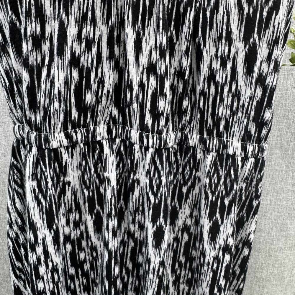 faded Glory Maxi Dress Sleeveless Ikat black white halter neckline cruise sz XXL - Picture 4 of 8